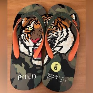 Polo Ralph Lauren Whitlebury II Tiger Camo Print men’s sandals flip flops